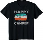 Happy Camper Camping Shirts Blue Boler Trailer Camp Tshirt