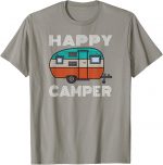 Happy Camper Camping Shirts Blue Boler Trailer Camp Tshirt